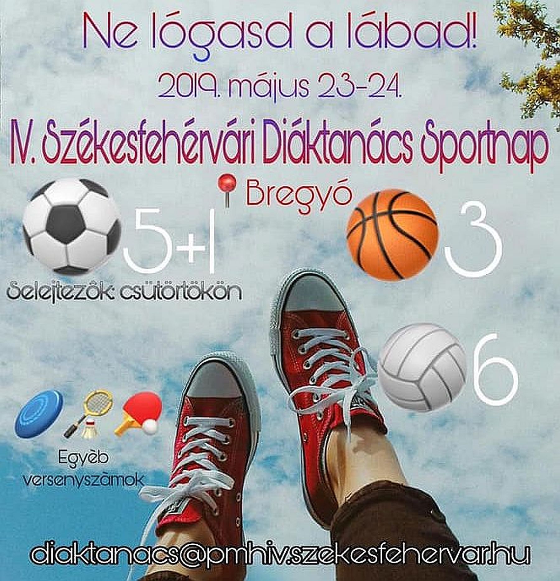 Május 24-én, pénteken lesz a Fehérvári Diáktanács sportnapja, 23-án a selejtezők